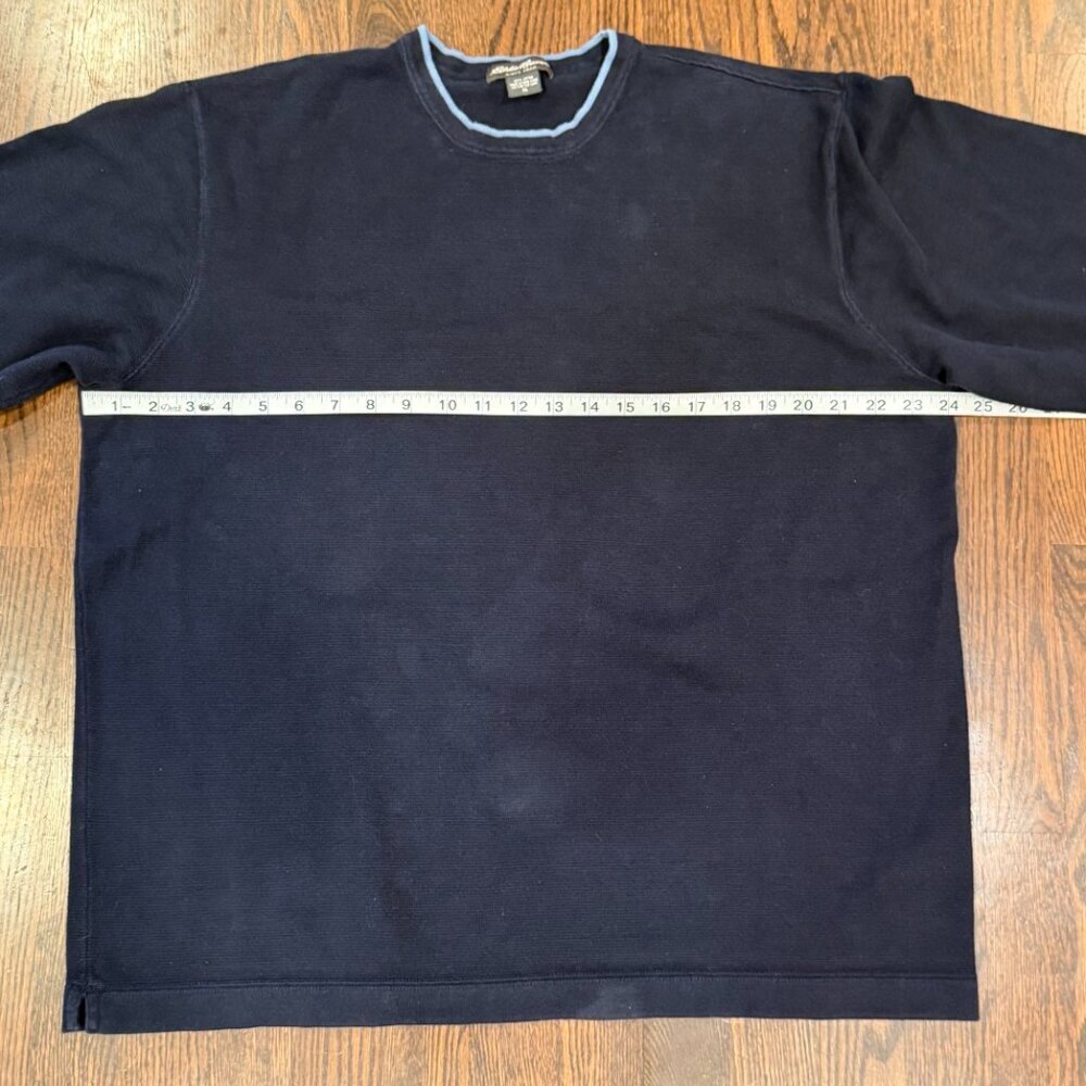 Eddie Bauer Vintage 90s Y2K Thick Crewneck Sweater Blue Men's XL - Picture 7 of 9